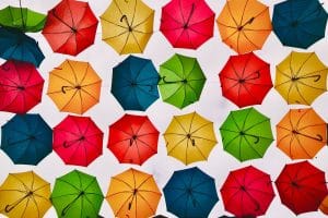 umbrellas with different colors